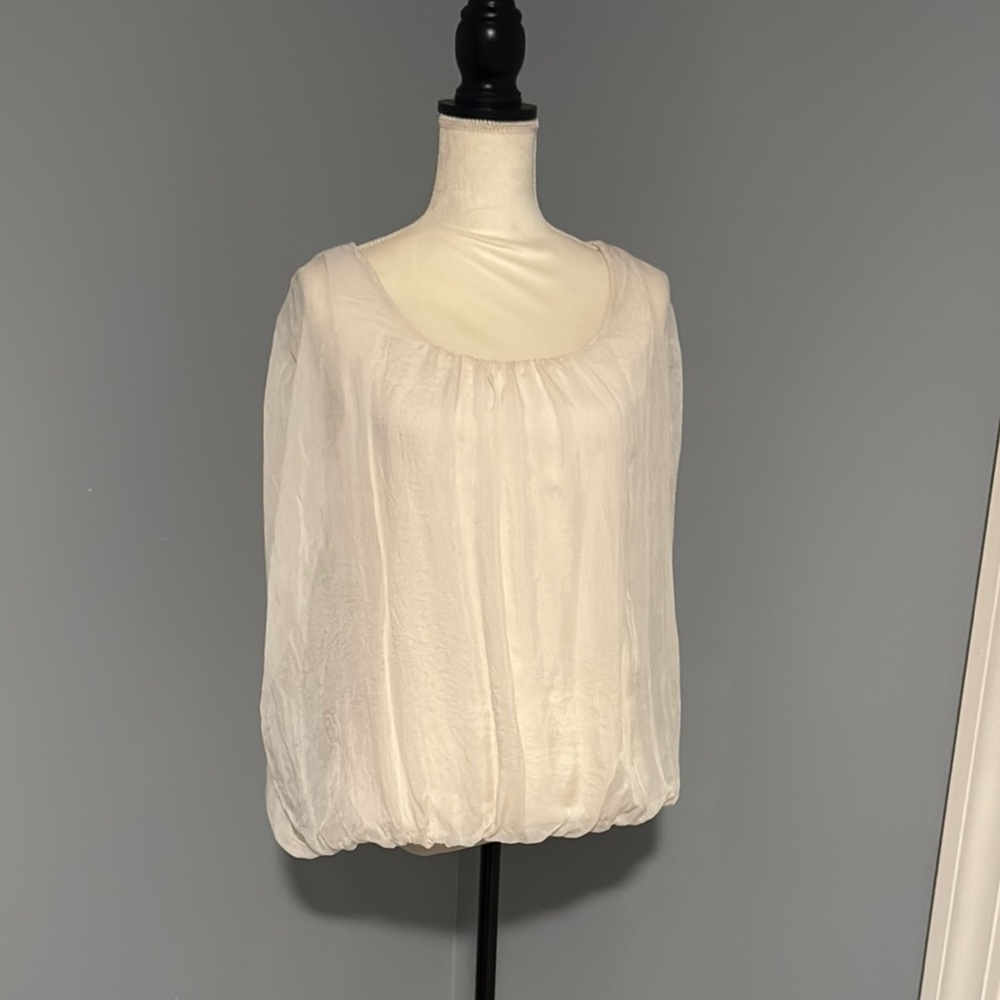 Gorgeous off white silk Italian blouse